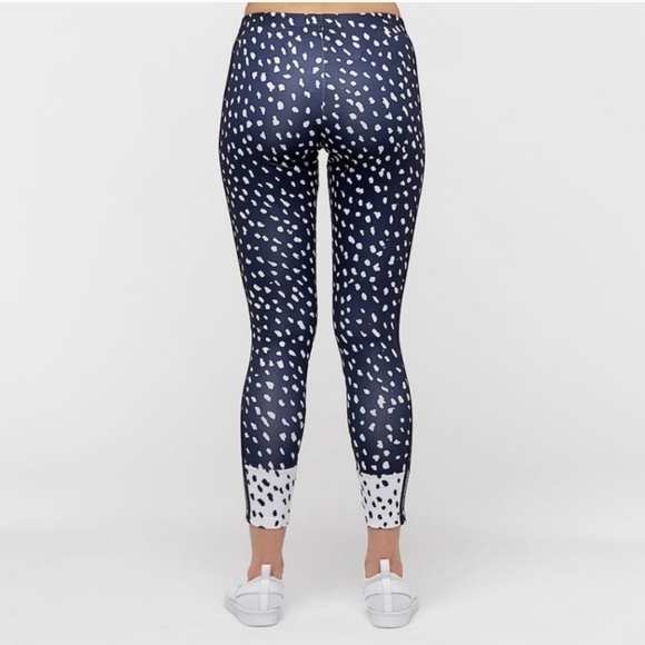 Adidas Originals Navy Blue High Rise 3 Striped Dot Printed Tight Leggings - Picture 4 of 12